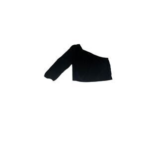Forever 21 Black One Shoulder Long Sleeve Ribbed Top Women's Size Medium